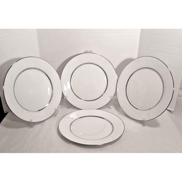 Lenox Other - Set of 4 Lenox Oxford Lexington Bone China Dinner Plates 10.5" Platinum Trim